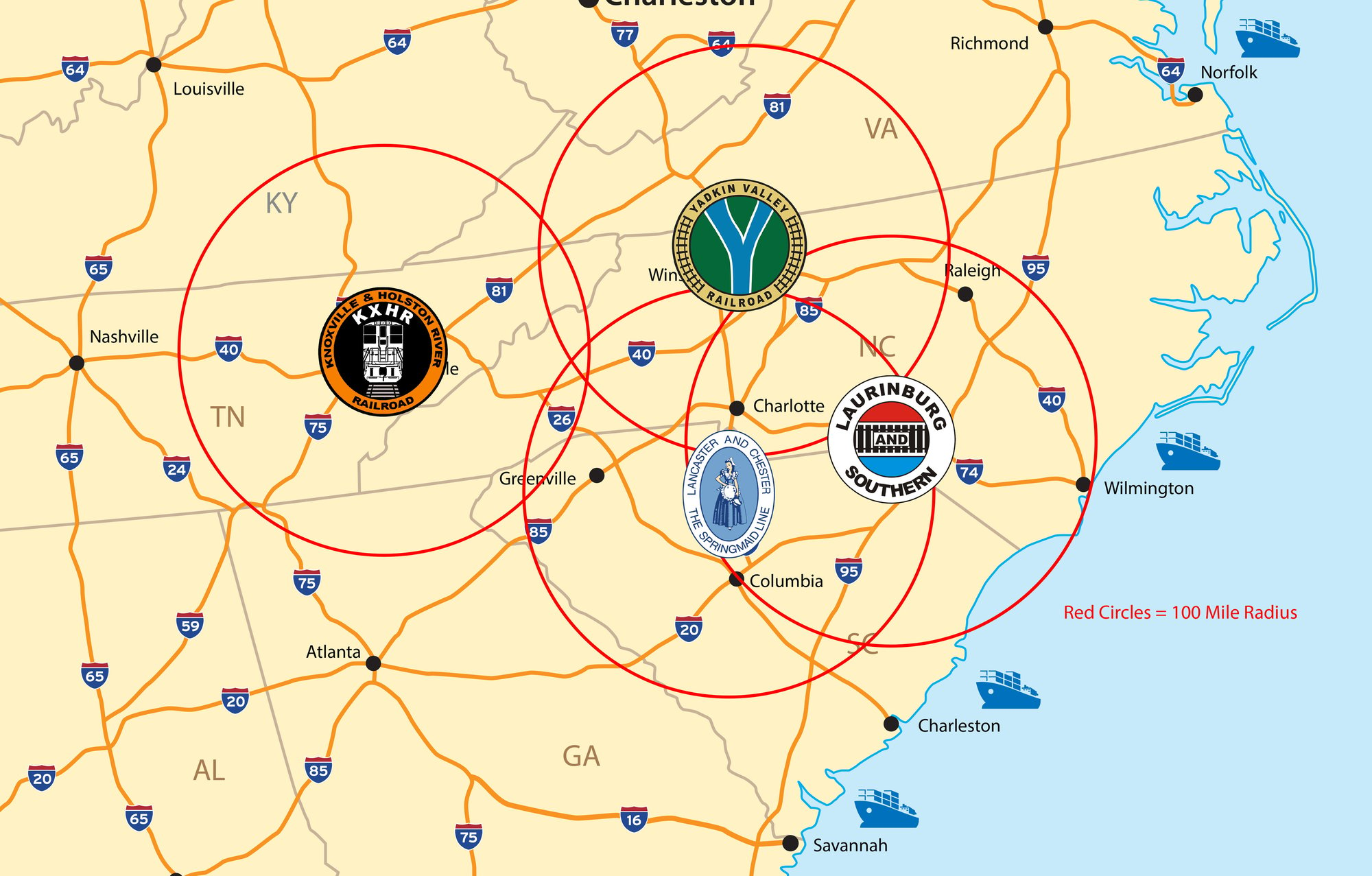 G&O System Map 2024 with Circles